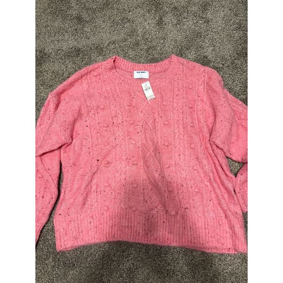 NWT Old Navy Plus Size Women's Pink Sweater Cable Knit Design 5% Wool Size 4X - Picture 1 of 2